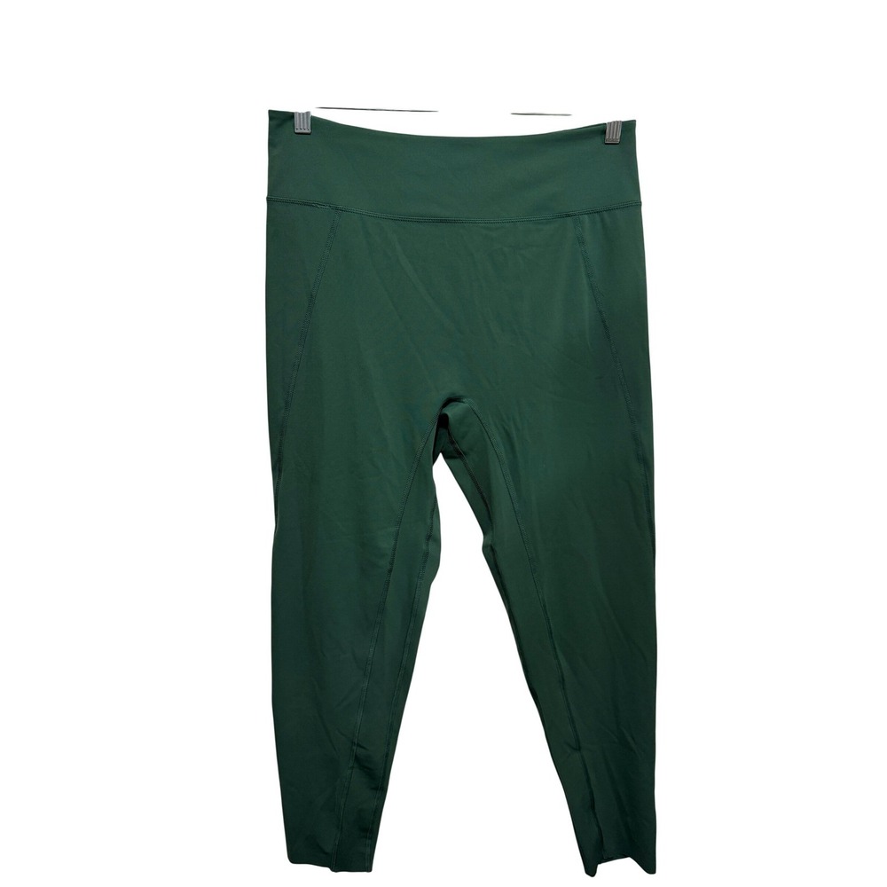 Lou & Grey Form Womens L High Rise Back Zip Pocket Leggings Forest Green Tights